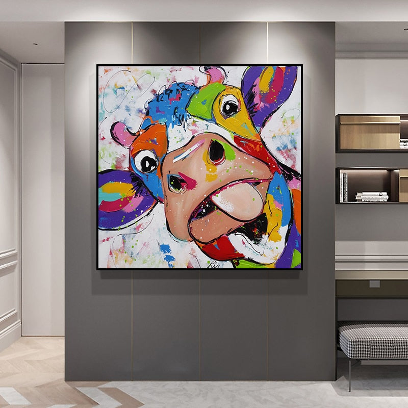 CORX Designs - Colorful Cow Head Canvas Art - Review