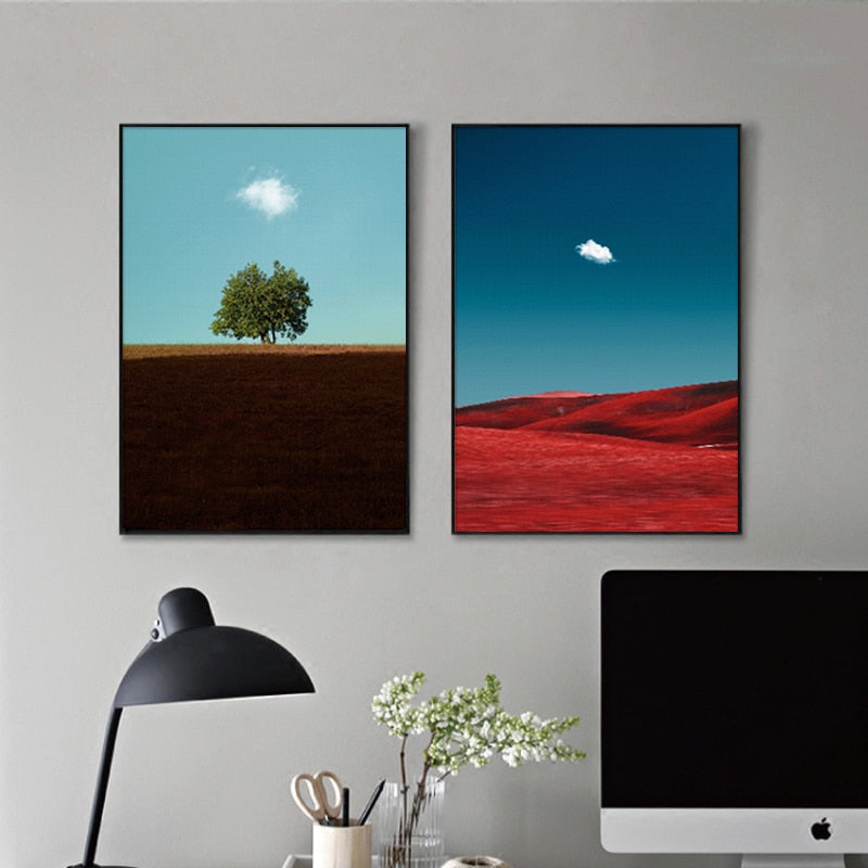 CORX Designs - Simple Blue Sky and White Clouds Landscape Canvas Art - Review