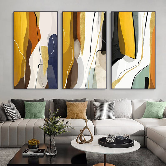 CORX Designs - Abstract Yellow Brown White Canvas Art - Review