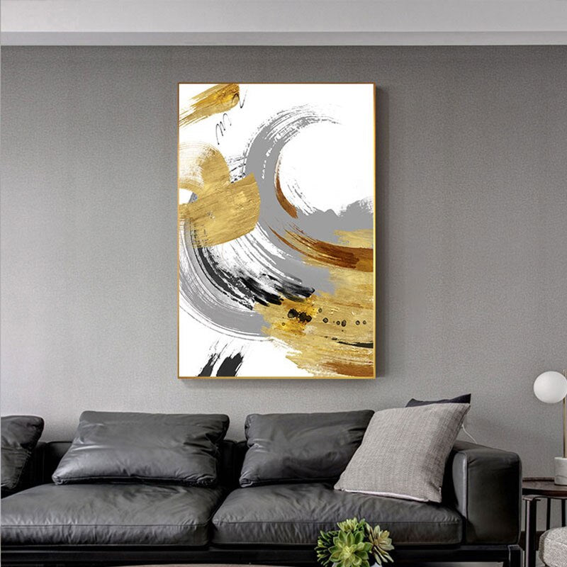 CORX Designs - Gray and Gold Paint Canvas Art - Review