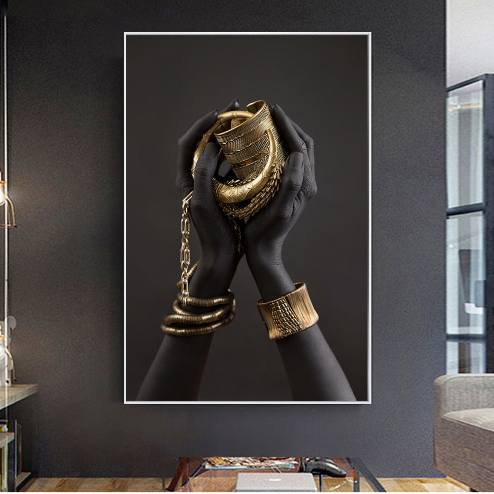 CORX Designs - Black Woman Hand With Gold Jewelry Canvas Art - Review