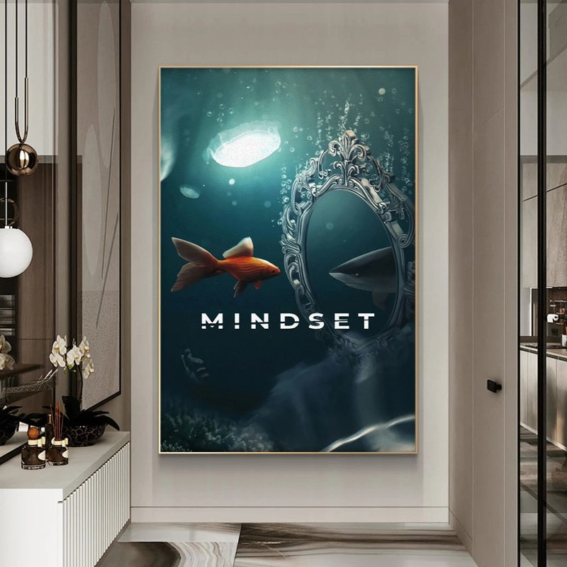 CORX Designs - Undersea Goldfish Reflection Shark Motivational Canvas Art - Review