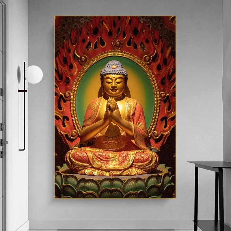 CORX Designs - Golden Buddha Statue Canvas Art - Review