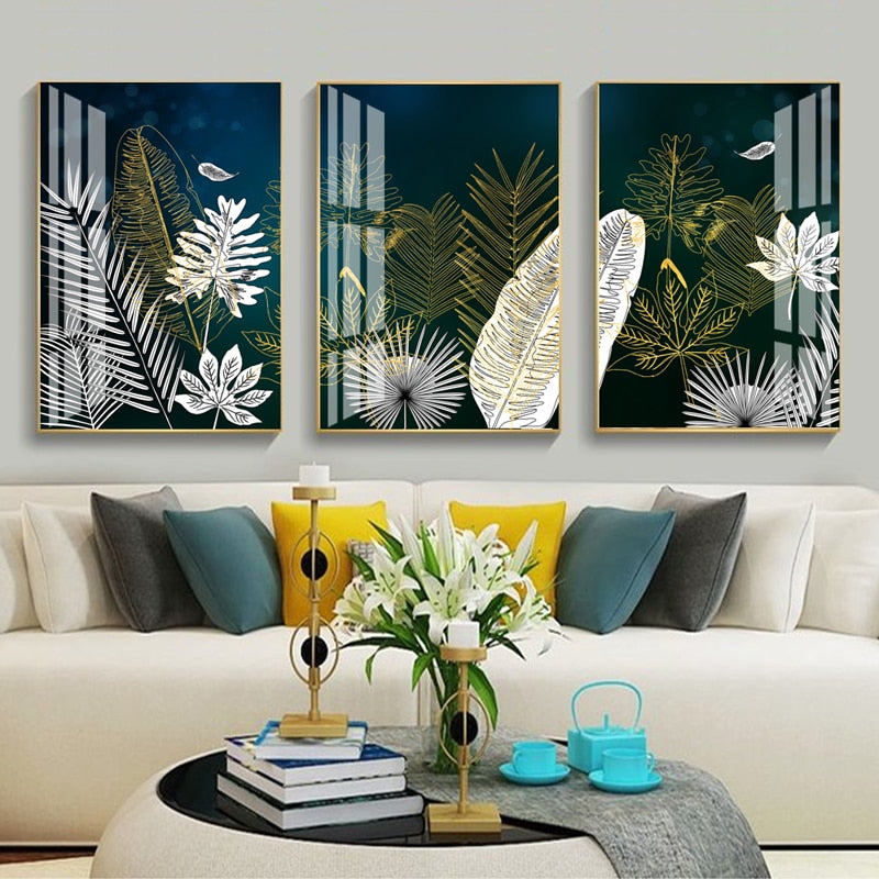 CORX Designs - Golden White Lines Leaf Abstract Canvas Art - Review