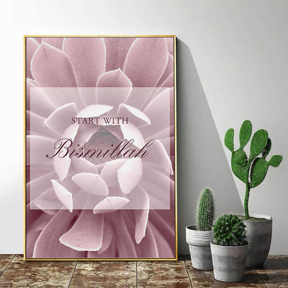 CORX Designs - Islamic Arabic Calligraphy Rose Gold Floral Marble Canvas Art - Review