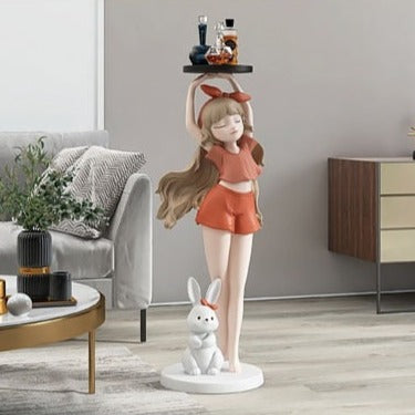 CORX Designs - Girl with Long Hair Bunny Tray Big Statue - Review