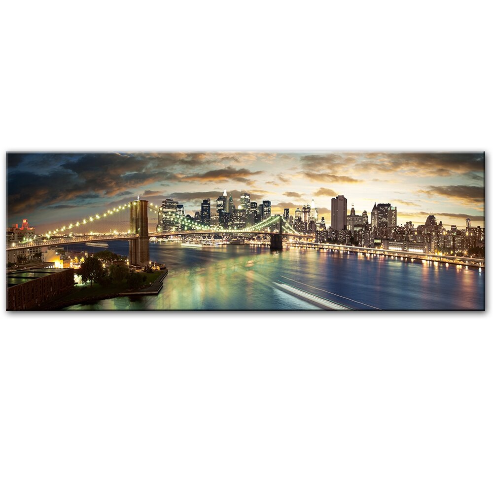 CORX Designs - Brooklyn Bridge Night Landscape Canvas Art - Review