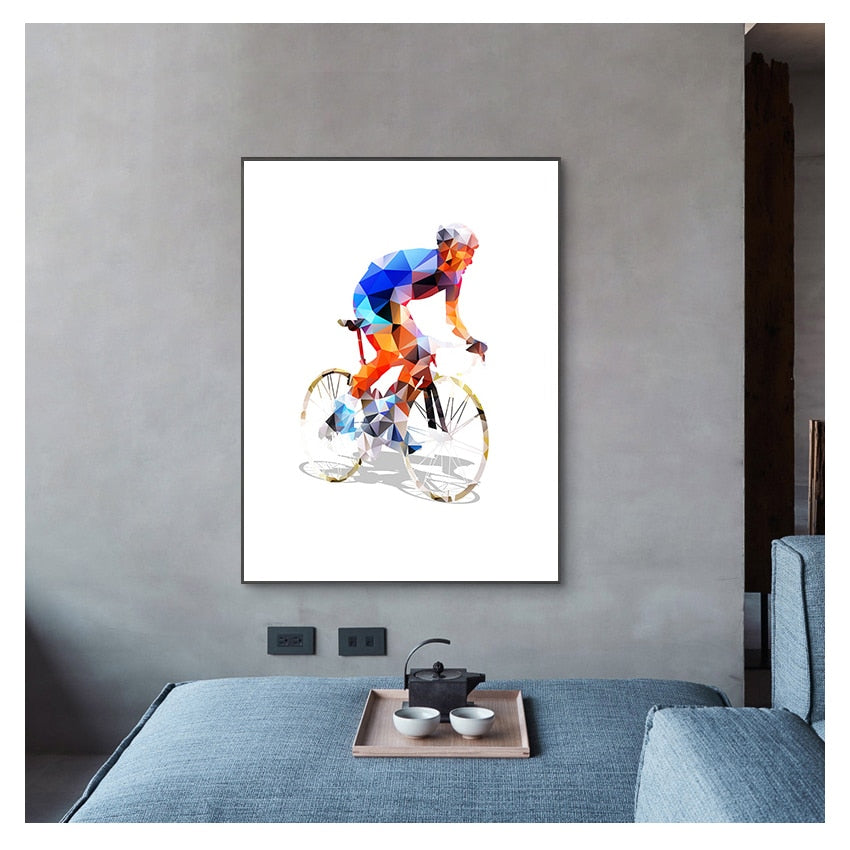 CORX Designs - Cyclist Geometrical Polygonal Canvas Art - Review