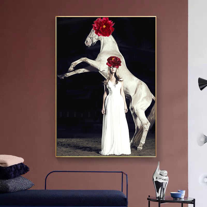 CORX Designs - Woman and Horse Wearing Safflower Canvas Art - Review