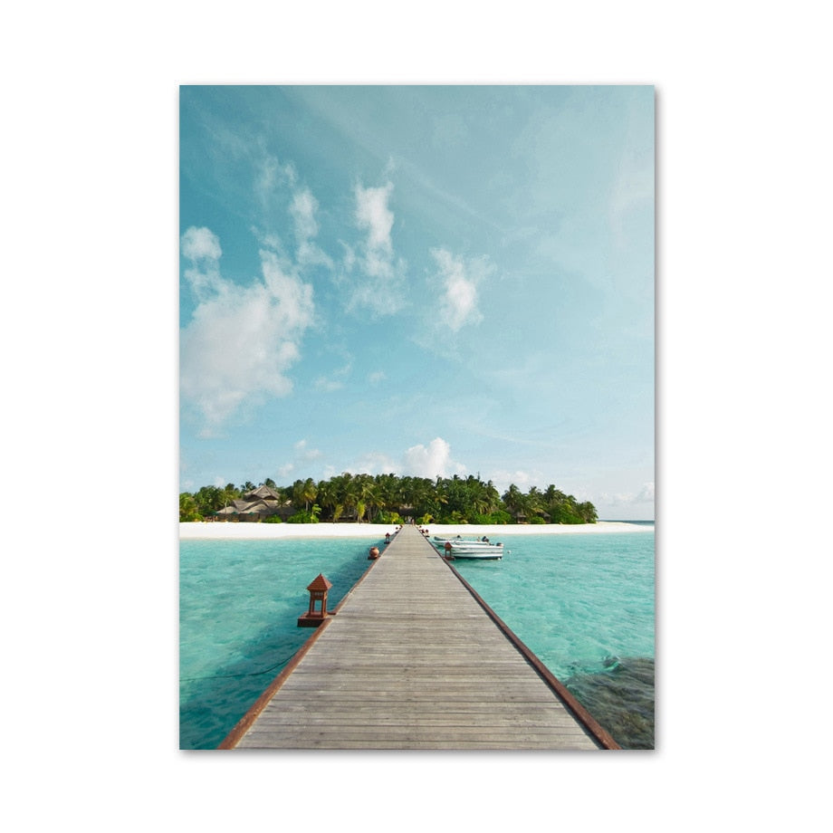 CORX Designs - Blue Tropical Seaside Beach Canvas Art - Review