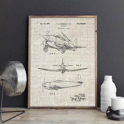 CORX Designs - Vintage Airplane Patent Blueprint Canvas Art - Review