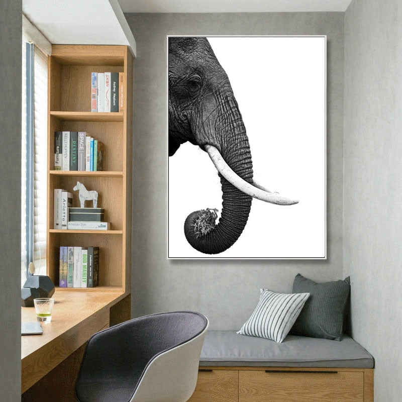 CORX Designs - Black and White Elephant Head Canvas Art - Review