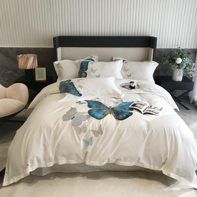 CORX Designs - White Butterfly Egyptian Cotton Duvet Cover Bedding Set - Review