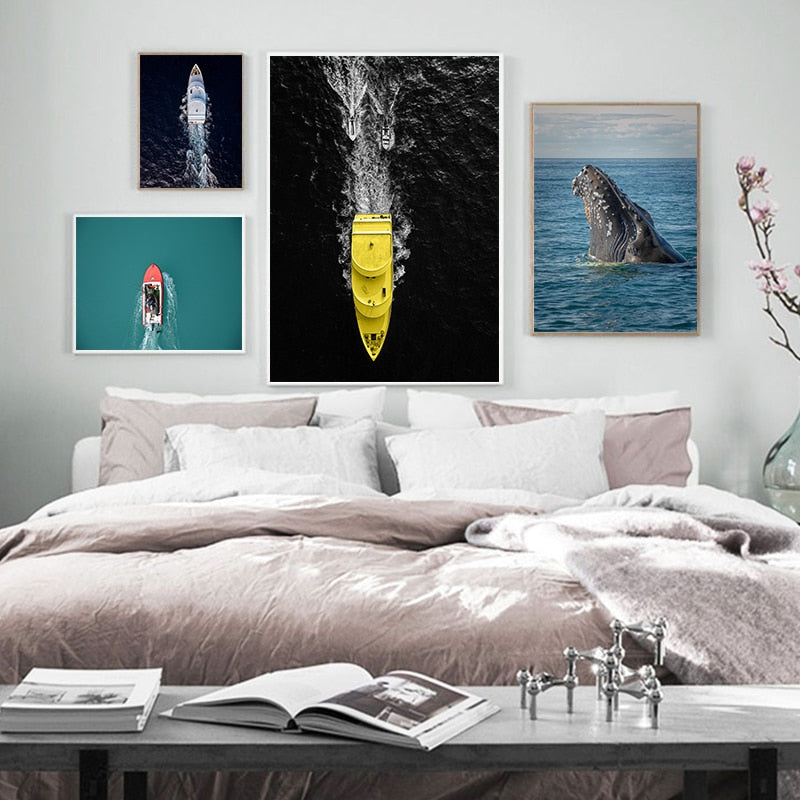 CORX Designs - Deep Sea Whale Yacht Sea Canvas Art - Review