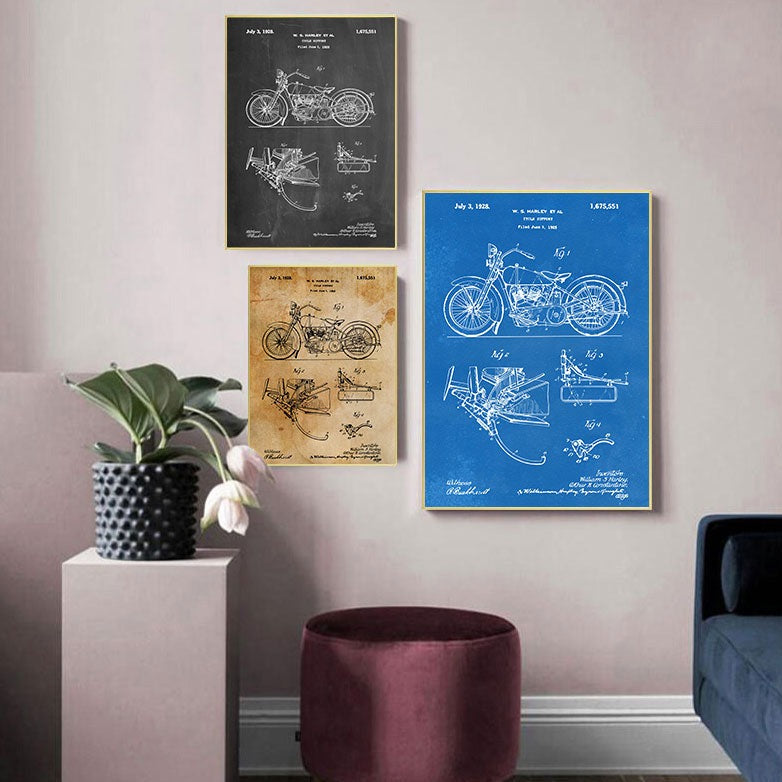 CORX Designs - Motorcycle Patent Blueprint Canvas Art - Review