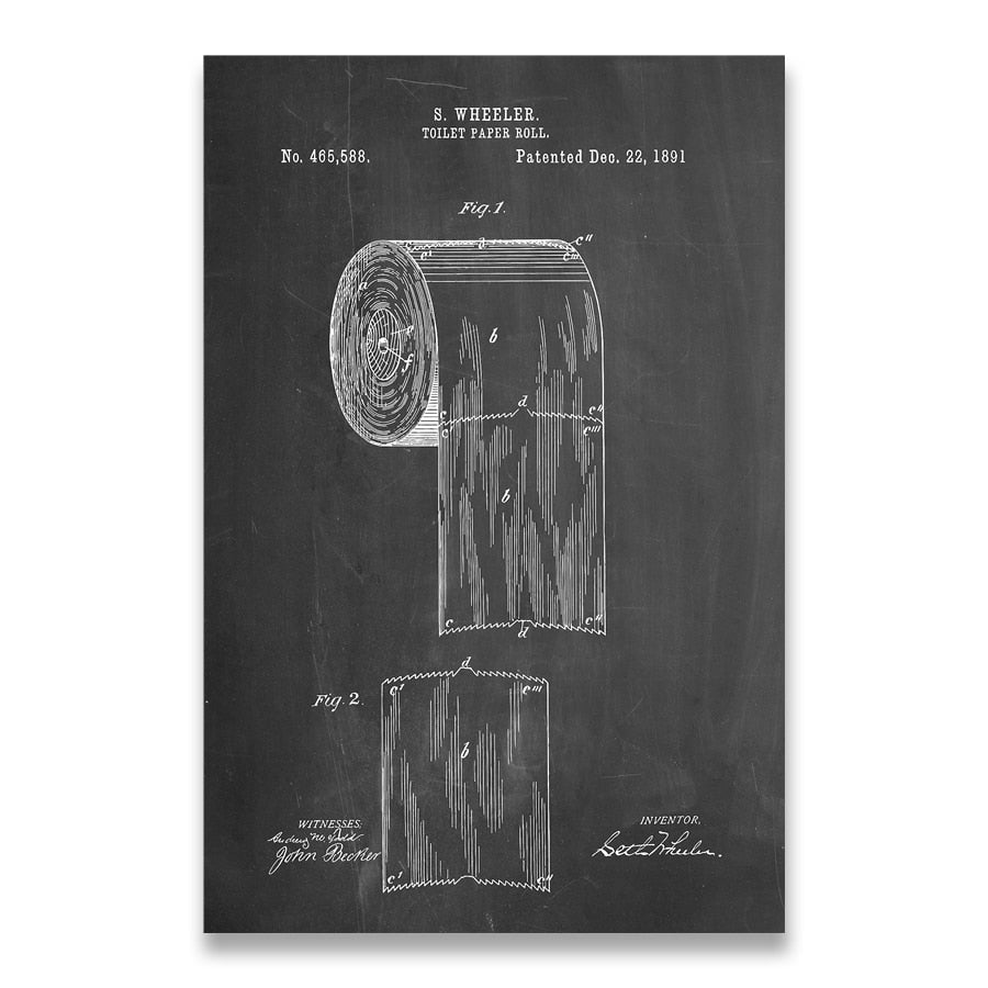 CORX Designs - Toilet Paper Roll Patent Blueprint Canvas Art - Review