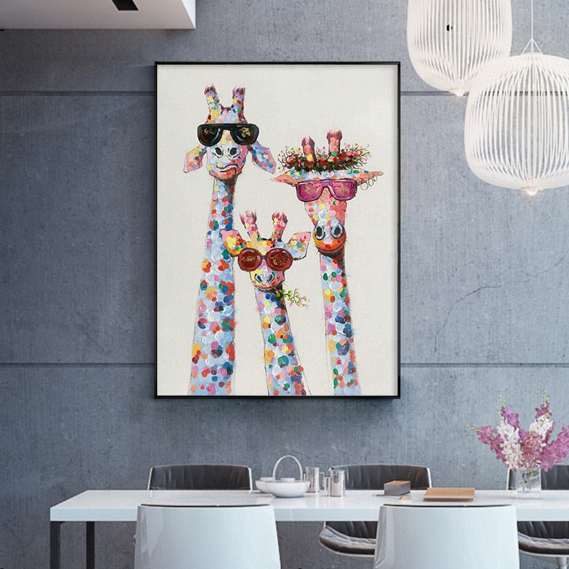 CORX Designs - Cartoon Giraffes Family Wall Art Canvas - Review