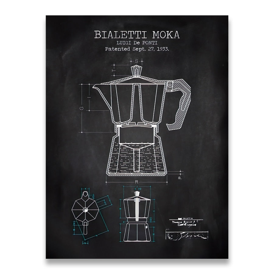 CORX Designs - Coffee Pot Patent Blueprint Canvas Art - Review