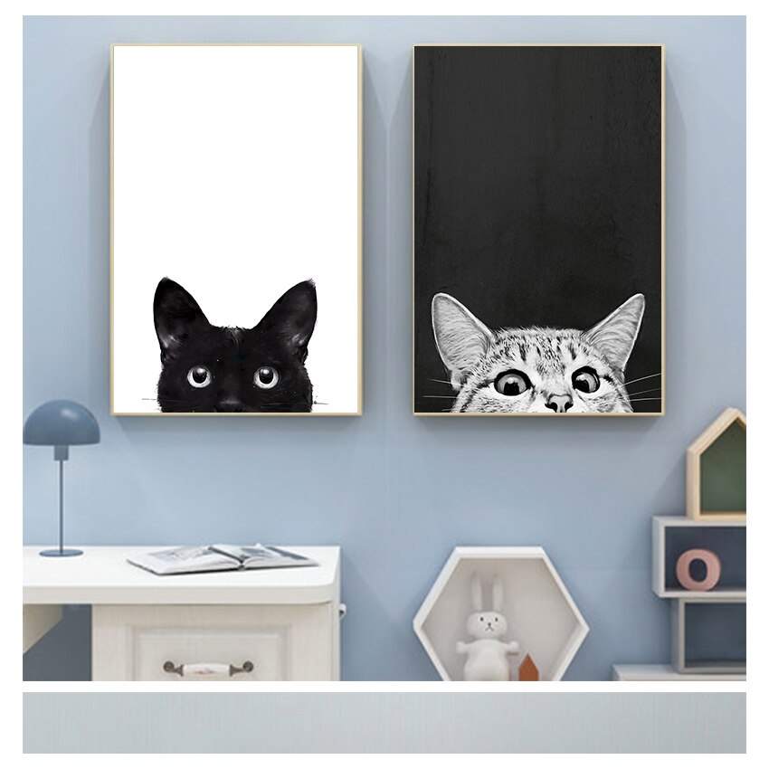 CORX Designs - Black and White Kitty Cat Canvas Art - Review
