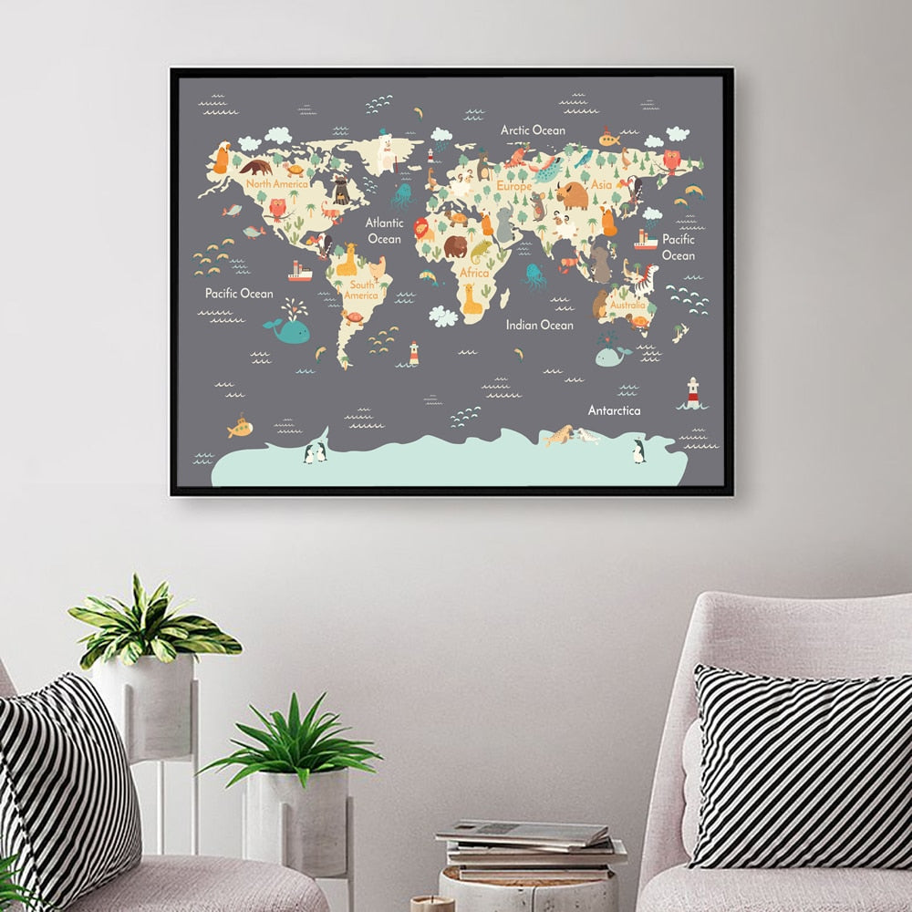 CORX Designs - Sea Life Continents Animal World Canvas Art - Review