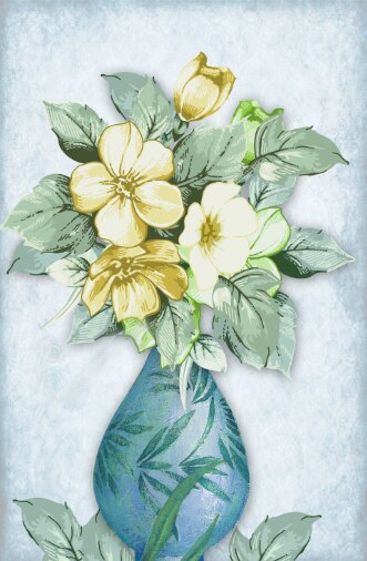 CORX Designs - Peacock Flower Vase Oil Painting Canvas Art - Review