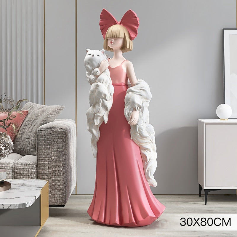 CORX Designs - Woman with Furry Cat Large Floor Statue - Review