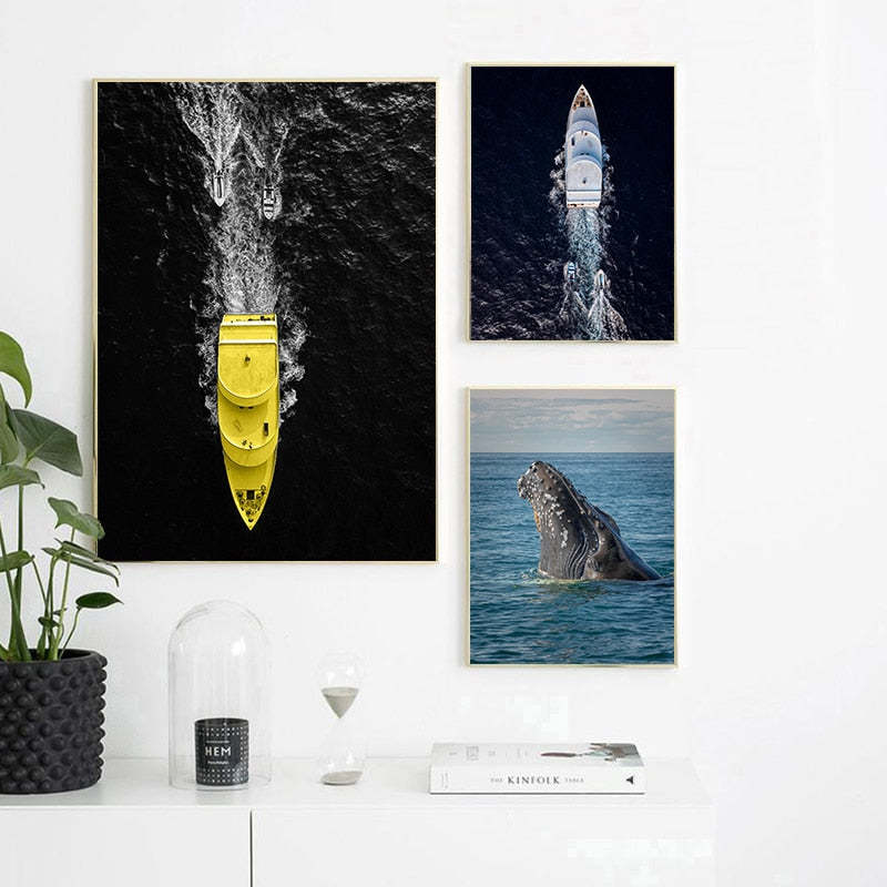 CORX Designs - Deep Sea Whale Yacht Sea Canvas Art - Review