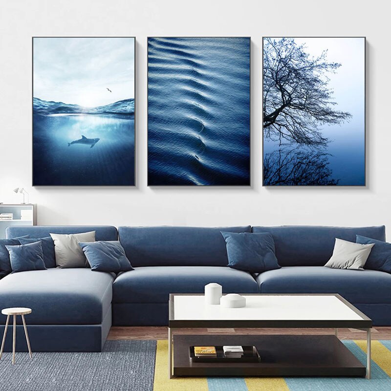 CORX Designs - Blue Abstract Lake Canvas Art - Review