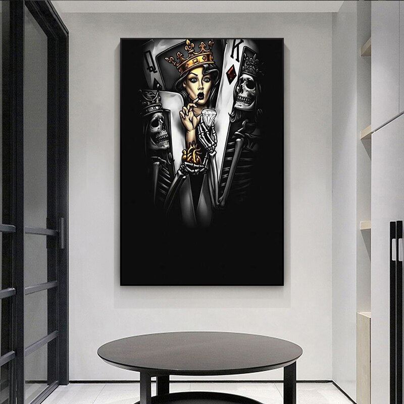 CORX Designs - Skeleton King and Queen Poker Sexy Girl Canvas Art - Review