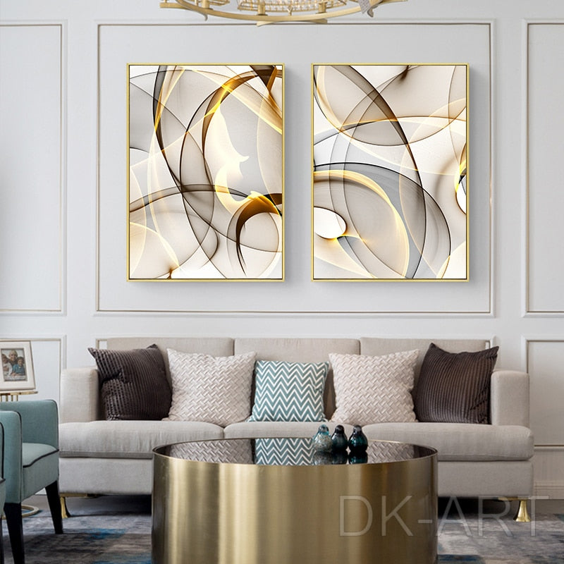 CORX Designs - Black Gold Line Abstract Wall Art Canvas - Review