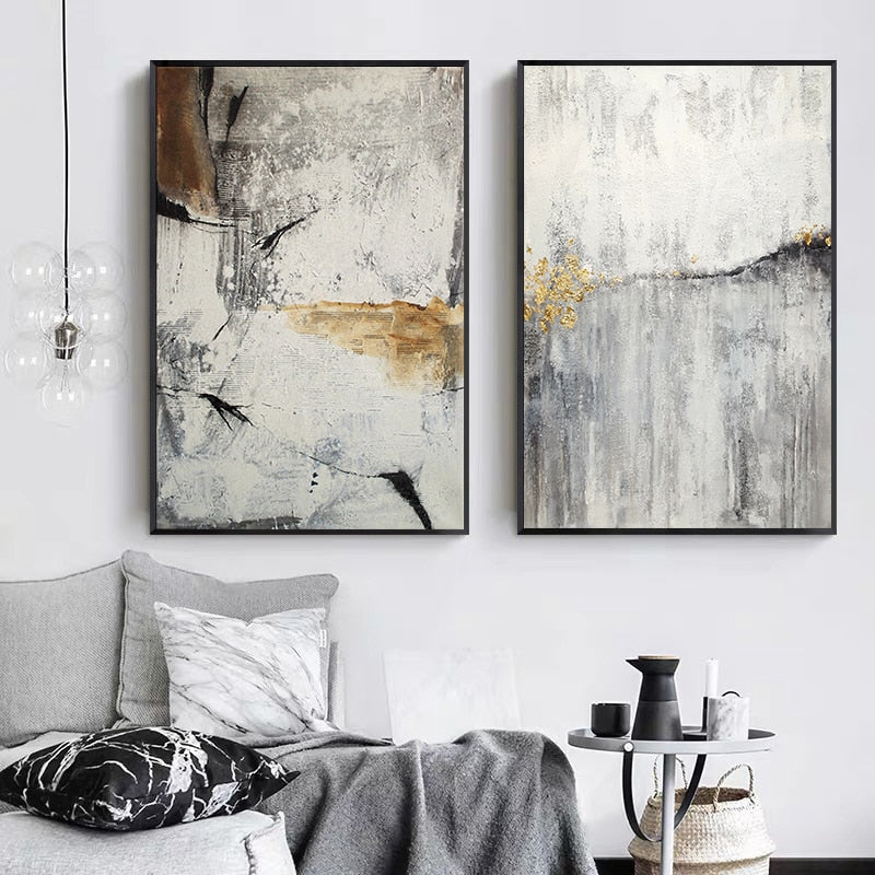 CORX Designs - Gray Marble Abstract Gold Line Canvas Art - Review