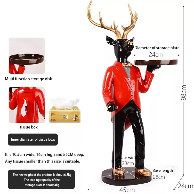 CORX Designs - Gentleman Deer Statue With Tray and Tissue Storage - Review