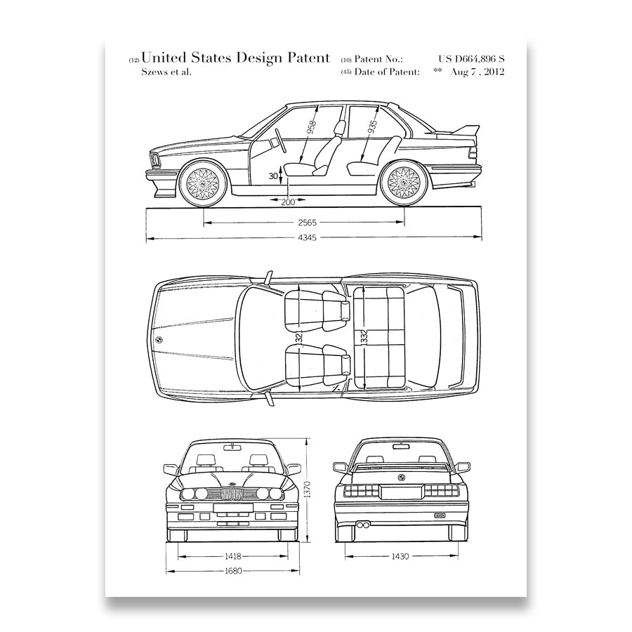 CORX Designs - BMW E30 M3 Car Blueprint Canvas Art - Review