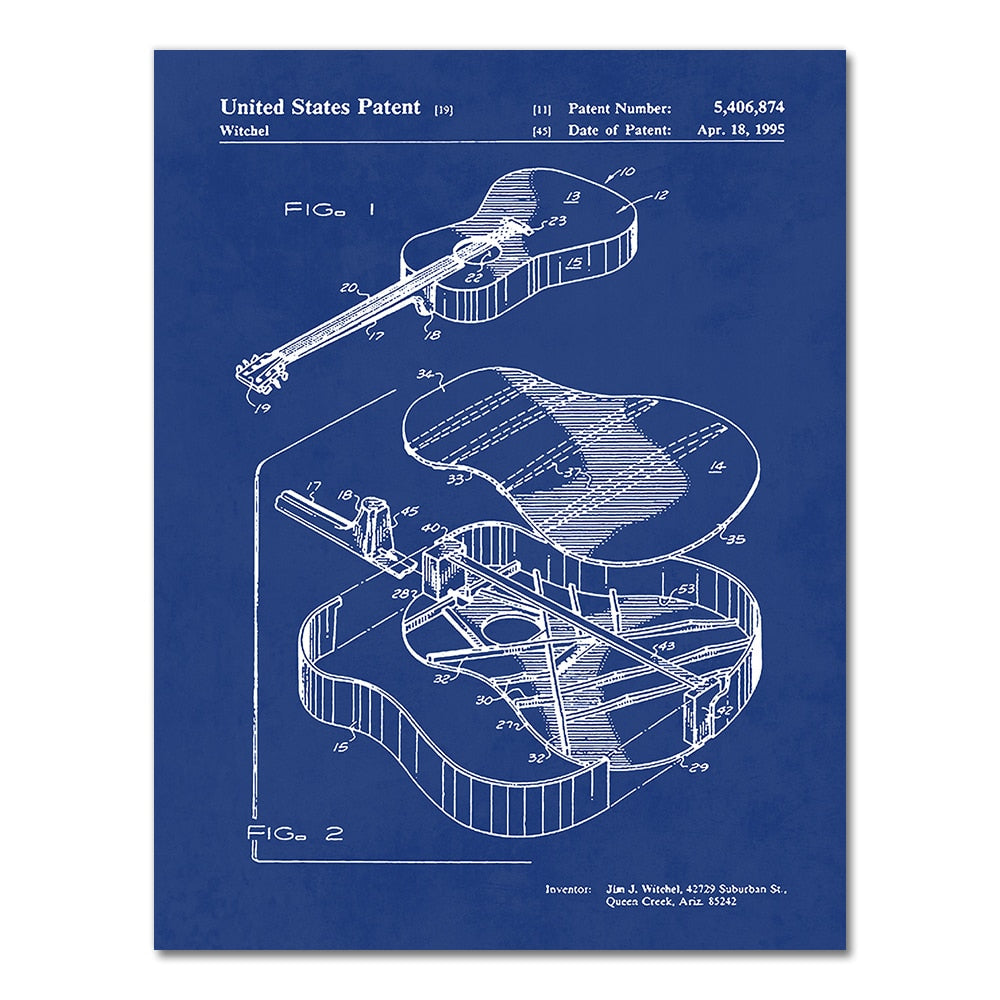 CORX Designs - Martin Guitar Patent Blueprint Canvas Art - Review