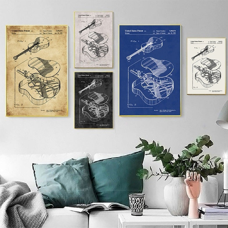 CORX Designs - Martin Guitar Patent Blueprint Canvas Art - Review