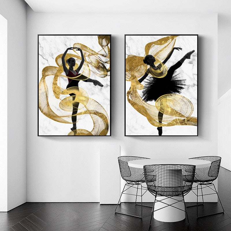 CORX Designs - Gold Ribbon Ballet Dancer Girl Canvas Art - Review