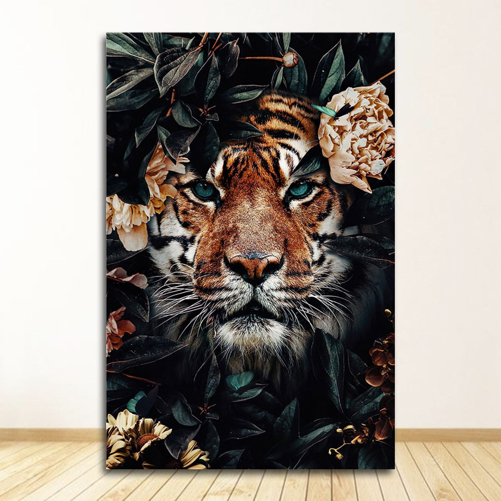 CORX Designs - Lion Tiger in Flowers Canvas Art - Review