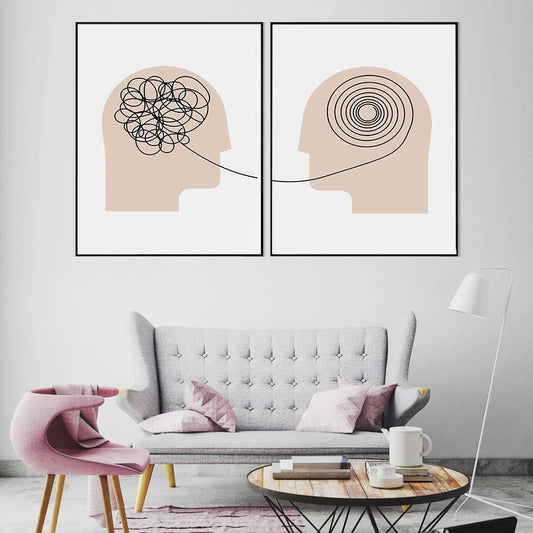 CORX Designs - Minimalist Abstract Human Brain Idea Canvas Art - Review