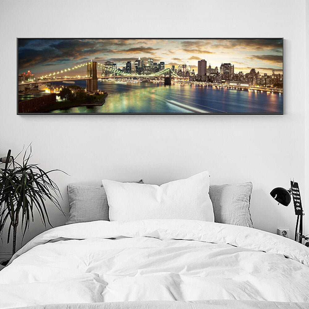 CORX Designs - Brooklyn Bridge Night Landscape Canvas Art - Review