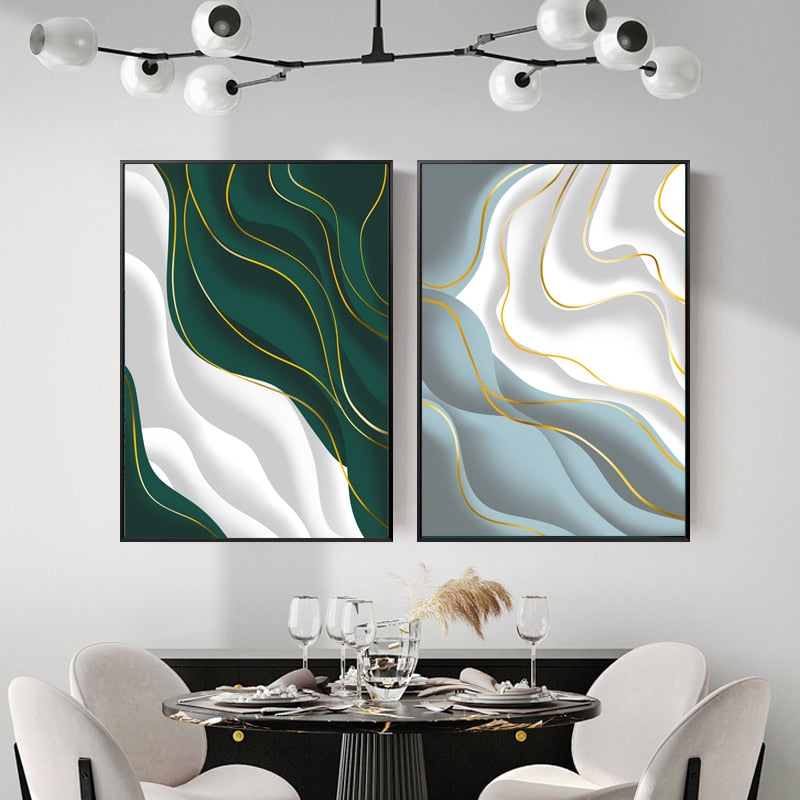 CORX Designs - Abstract White Golden Streamline Canvas Art - Review