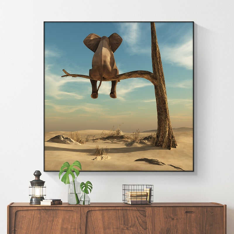 CORX Designs - Funny Little Elephant on Tree Canvas Art - Review