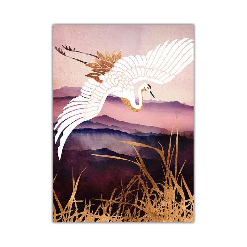 CORX Designs - Flying Golden Crane Mountain Canvas Art - Review