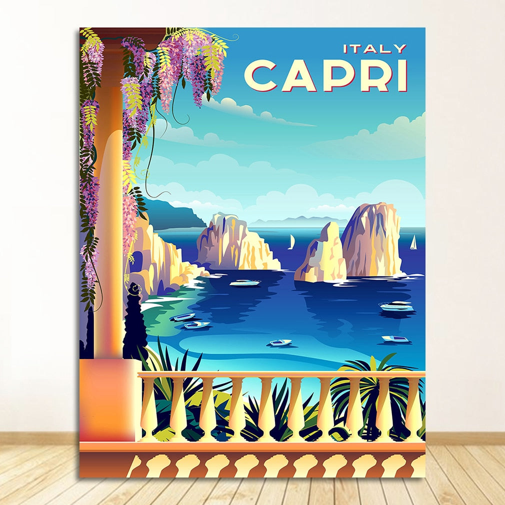 CORX Designs - Italy Rome Capri Tuscany Retro Canvas Art - Review