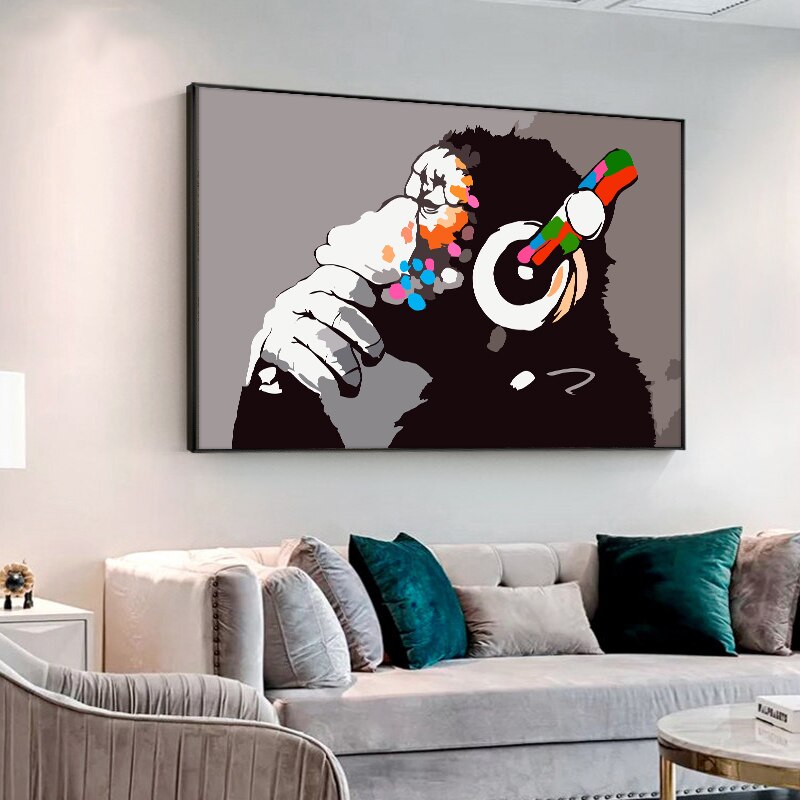 CORX Designs - Orangutan Listening to Music with Earphones Canvas Art - Review