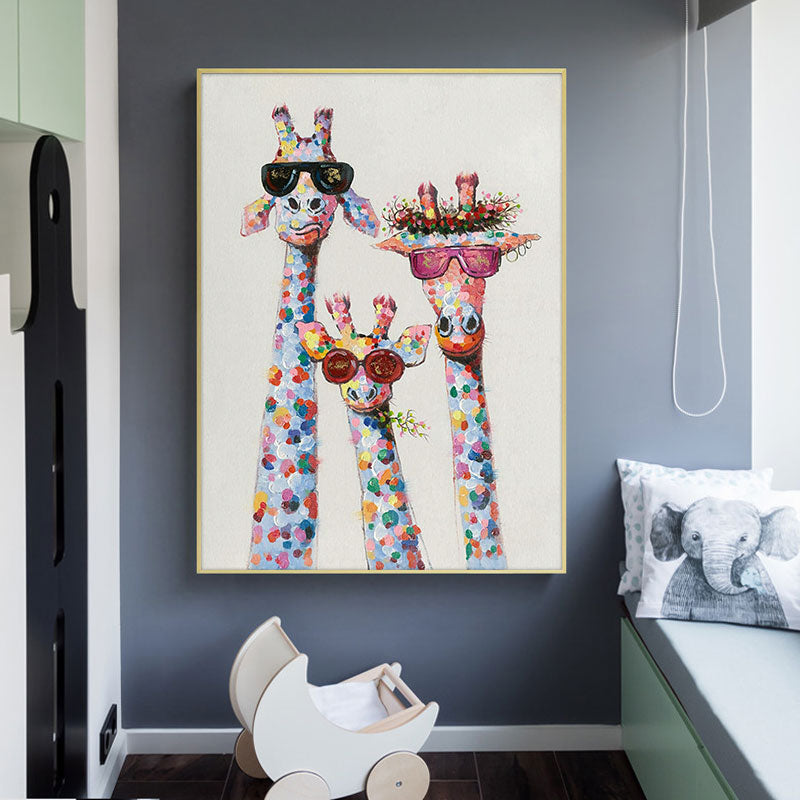 CORX Designs - Cartoon Giraffes Family Wall Art Canvas - Review