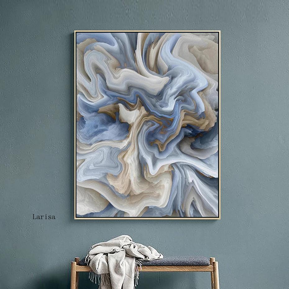 CORX Designs - Beige Blue Abstract Marble Texture Canvas Art - Review