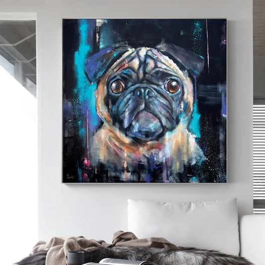 CORX Designs - Colorful Wolf Cute Pug Canvas Art - Review