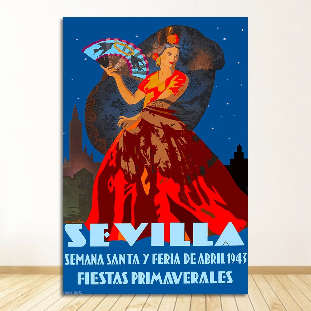 CORX Designs - Spain Seville Flower Girl Travel Canvas Painting Art - Review