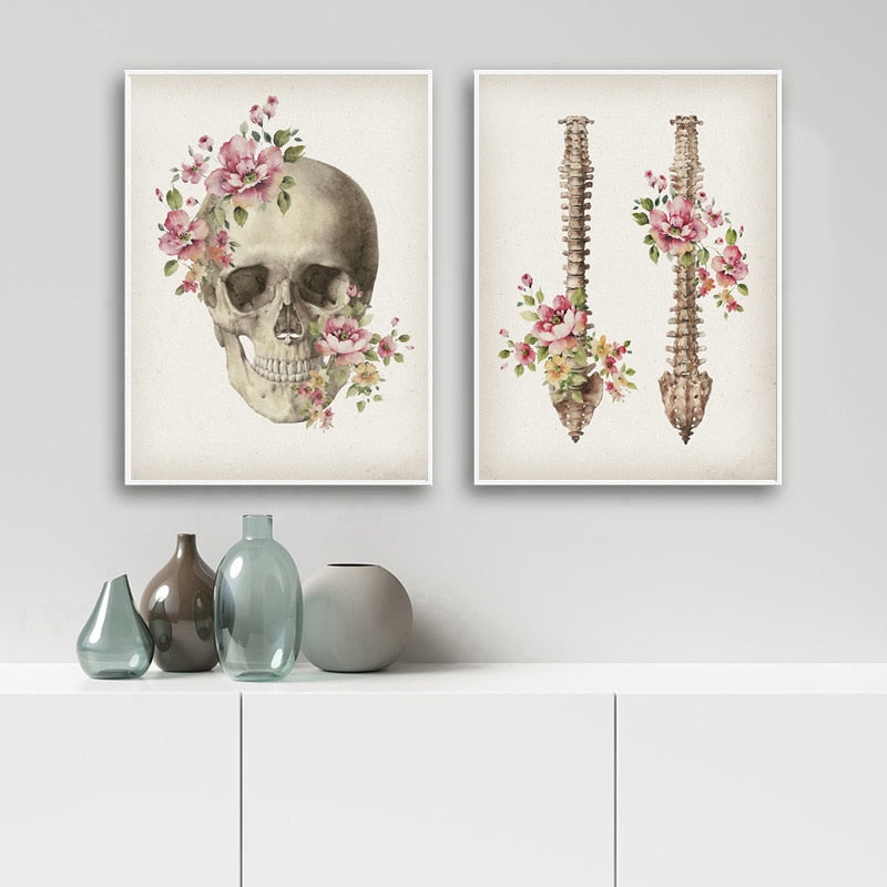 CORX Designs - Floral Skeletal Bones Anatomy Canvas Art - Review