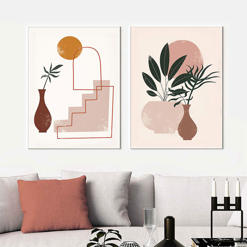 CORX Designs - Abstract Vintage Girl Potted Plant Leaves Canvas Art - Review